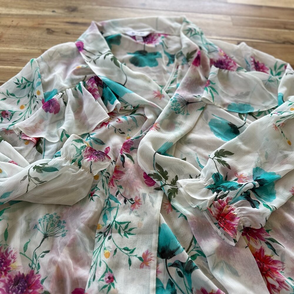 Flowy Floral Plus Size Boho Blouse